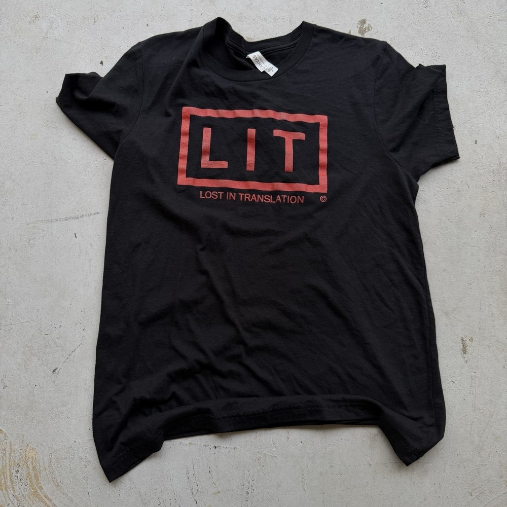 Lost In Translation Movie LIT Graphic T Shirt Men's Medium Black Red Logo Tee‎